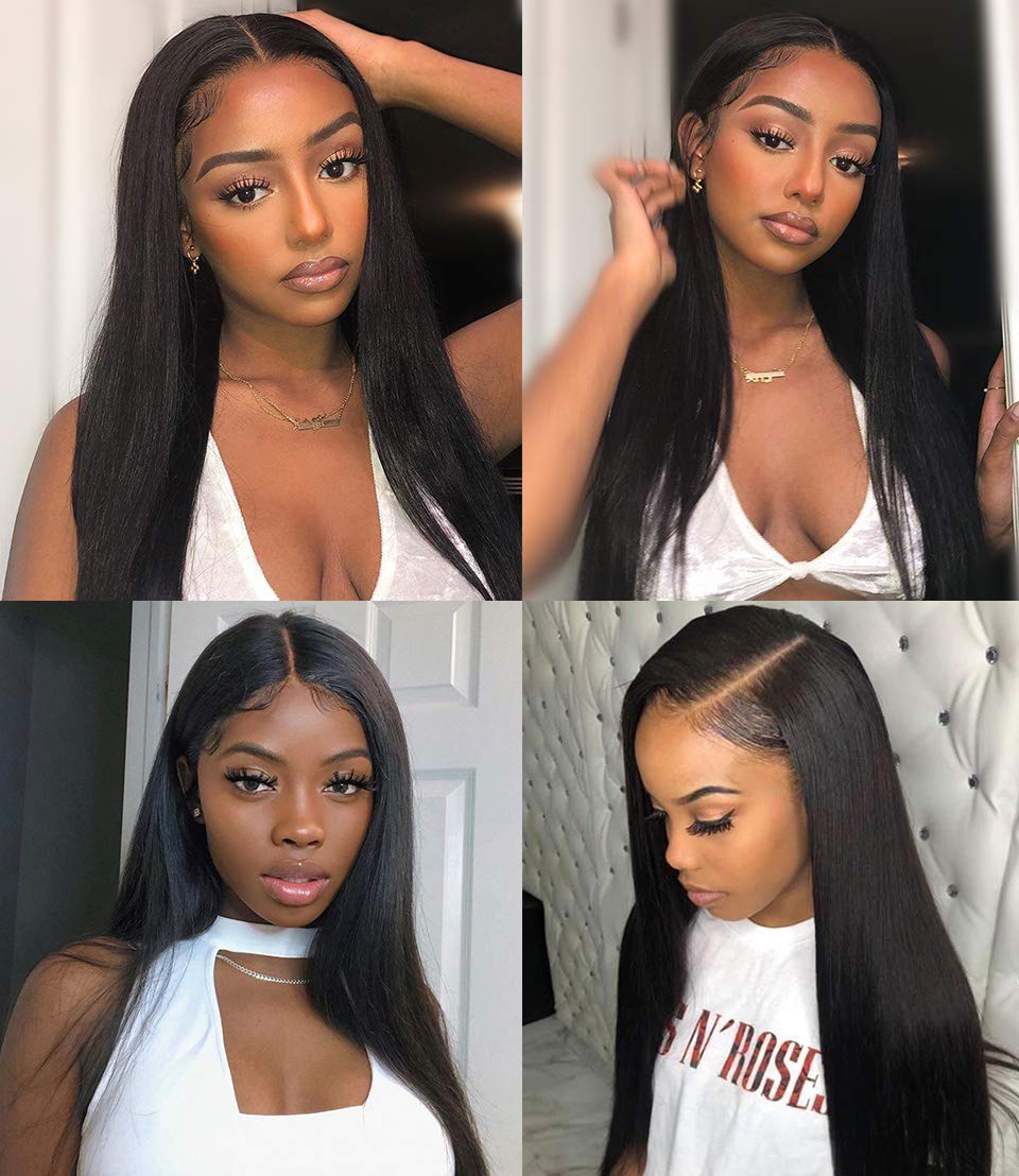 KPZHair Long Straight Hair 3 Bundles With 4x4 Lace Closure 100% Virgin Human Hair