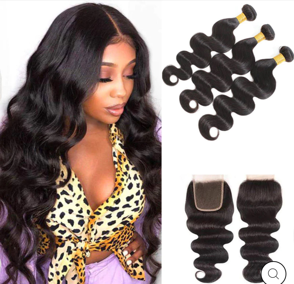 KPZ Hair Body Wave Hair 3 Bundles With 4x4 Lace Closure Unprocessed Human Virgin Hair