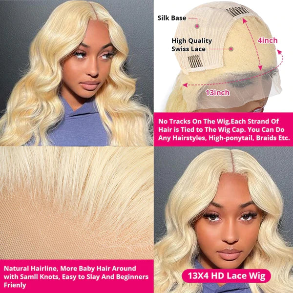 40 Inch Blonde Glueless Body Wave Human Hair Wigs 13x4 HD Transparent 613 Lace Front Wigs
40 Inch Blonde Glueless Body Wave Human Hair Wigs 13x4 HD Transparent 613 Lace