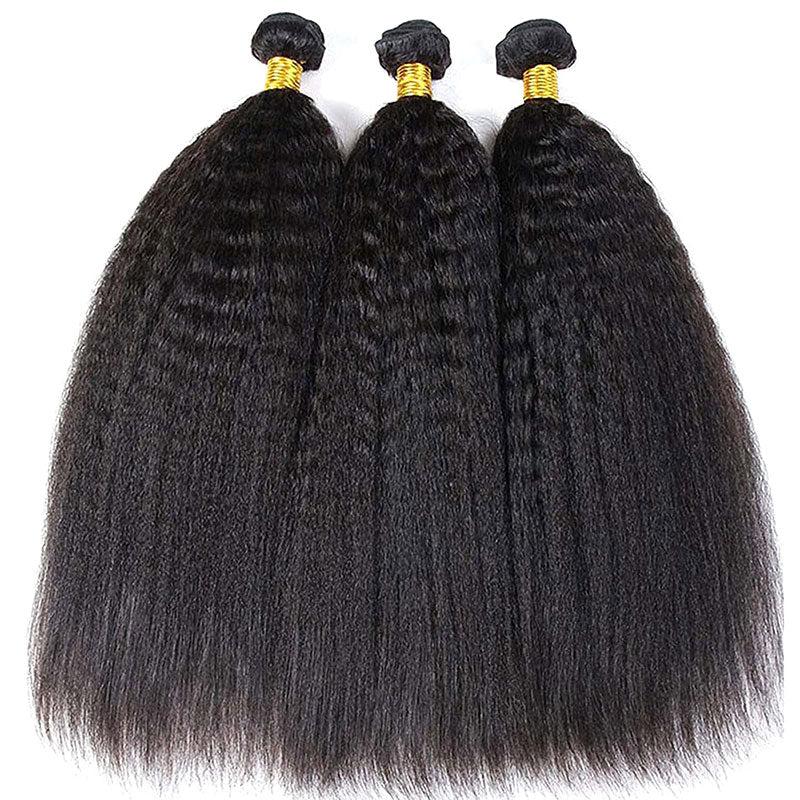 KPZ Hair Kinky Straight 3 Bundles With 4x4 Lace Closure Virgin Human HairGeetaHair Kinky Straight 3 Bundles With 4x4 Lace Closure Virgin Human Hair