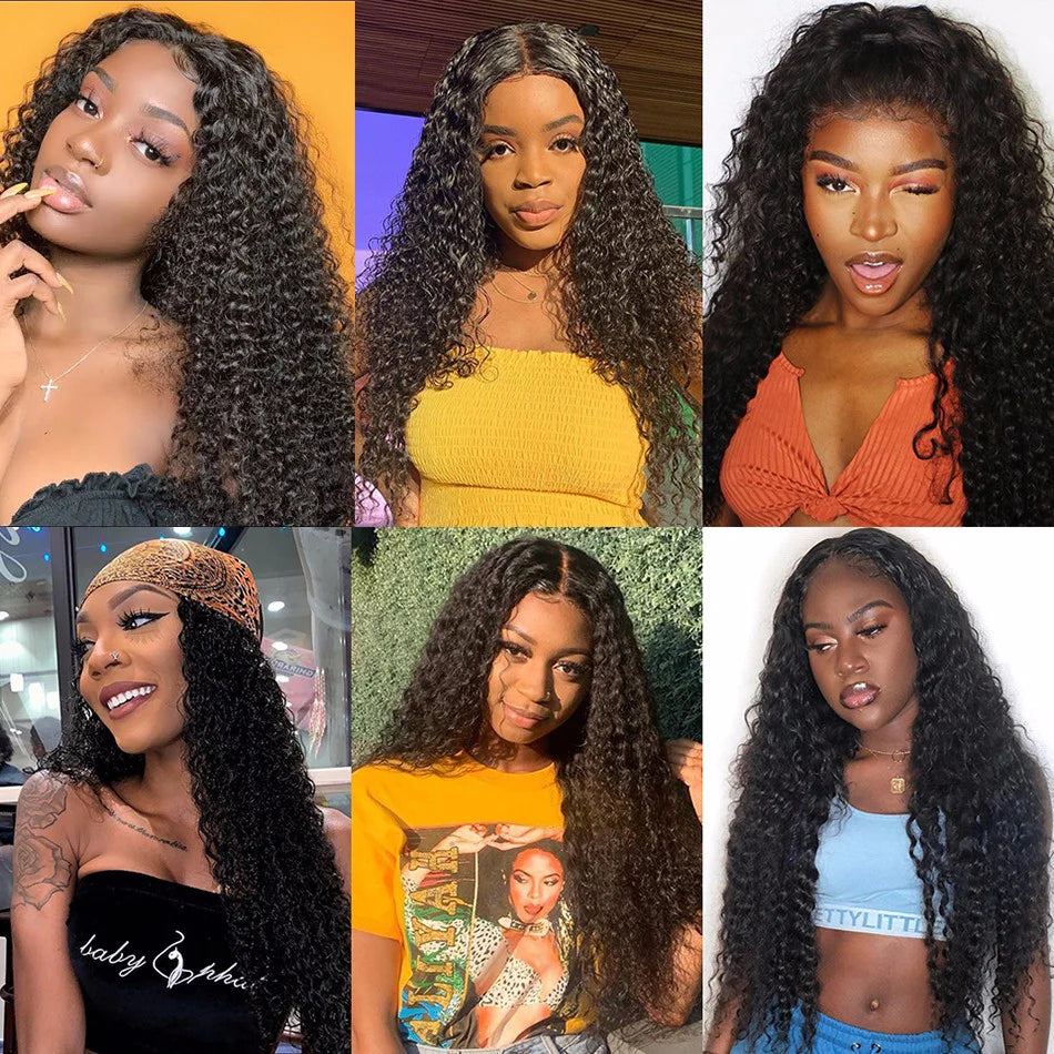 KPZ Hair Kinky Curly Hair 3 Bundles with 4x4 Lace Closure 100% Remi Human Hair Soft Shiny Wave Hair