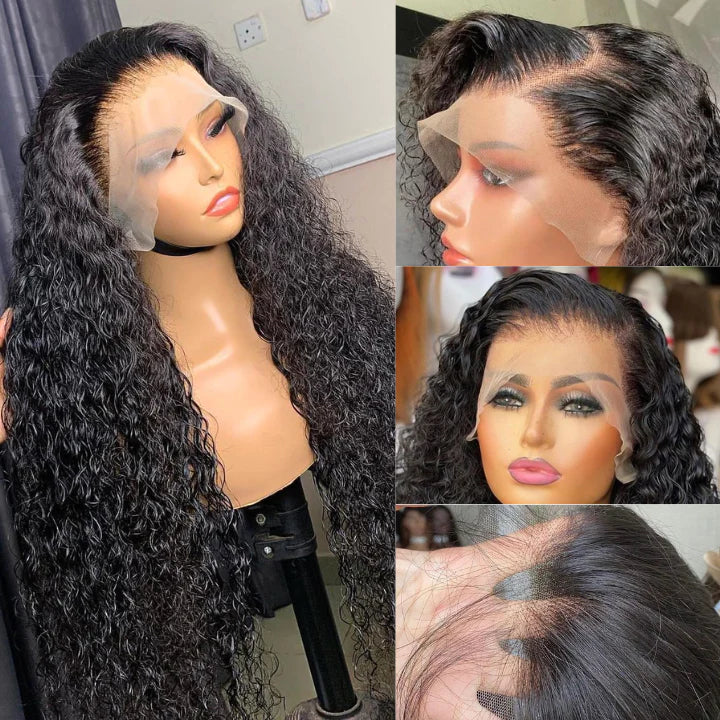 Black Curly Hair 13x4 HD Lace Front Wig 100% Virgin Human Hair Wigs Pre Plucked Hairline