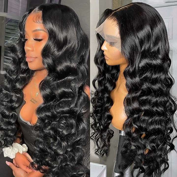 Natural Crimps Curls Loose Deep Wave HD Lace Frontal Wig Natural Hairline Glueless Wig