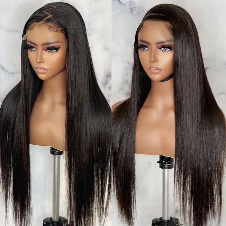 Long Straight Hair 13x4 HD Lace Front Wig Pre Plucked Natural Hairline 100% Virgin Human Hair Wigs