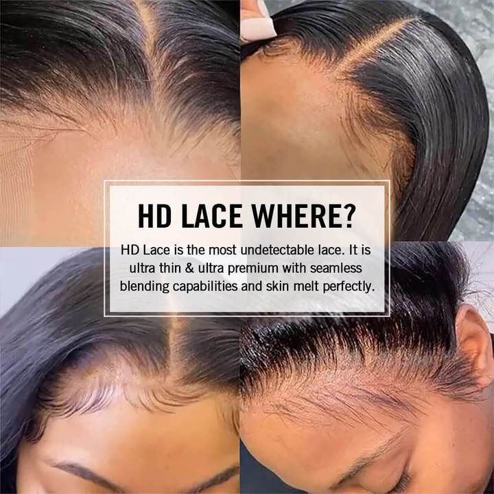 Long Straight Hair 13x4 HD Lace Front Wig Pre Plucked Natural Hairline 100% Virgin Human Hair Wigs